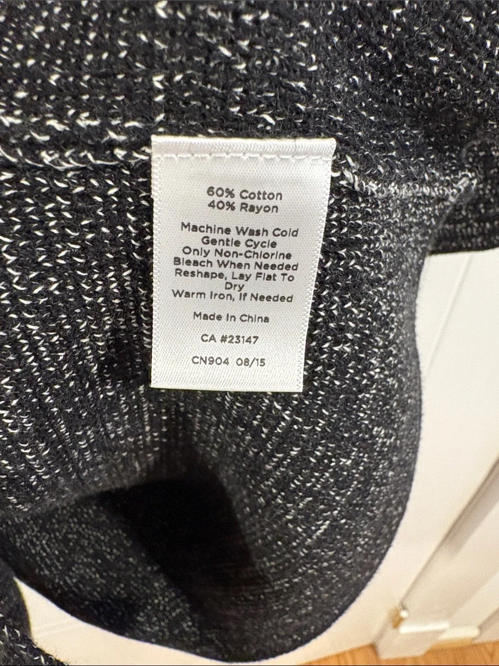 Talbots Black Marled Zip-Front Cardigan